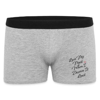 Skurriles Herzlinien-Kunstdesign - Männer Boxer Shorts - Grau meliert - Vorne