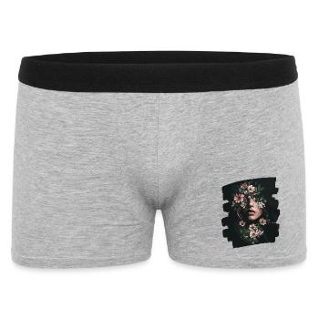 Woman Head Flowers International Women's Day Creative Abstract - Men's Boxer Shorts - heather grey - Front