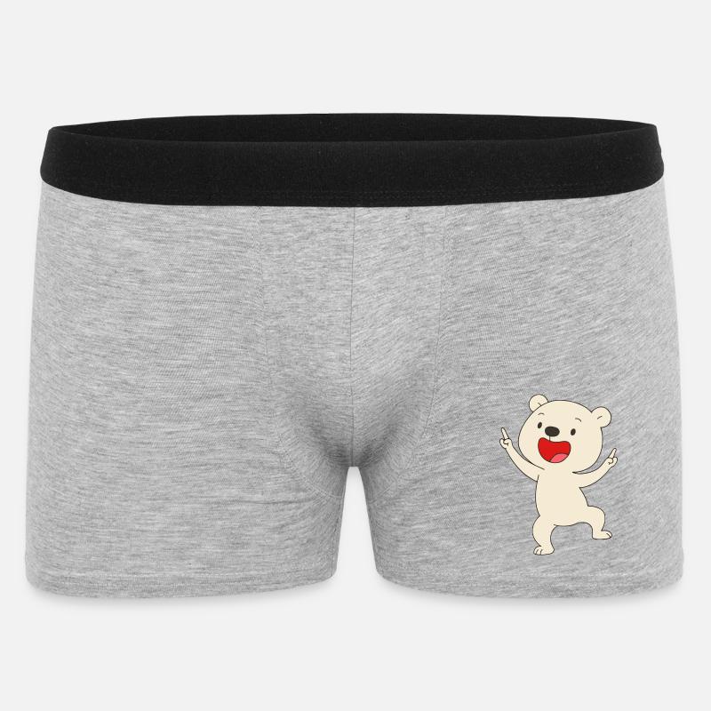 Tanzender Eisbär - Männer Boxer Shorts - Grau meliert