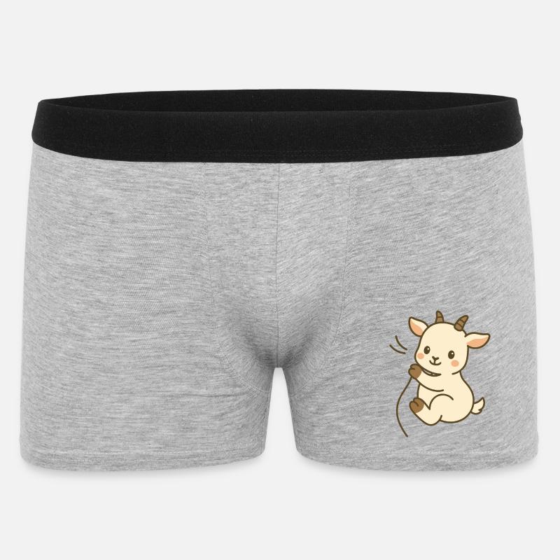 Kuschelzeit mit Zicklein - Männer Boxer Shorts - Grau meliert
