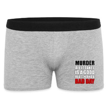 Murder – A Good Reason and a Bad Day - Men's Boxer Shorts - heather grey - Front