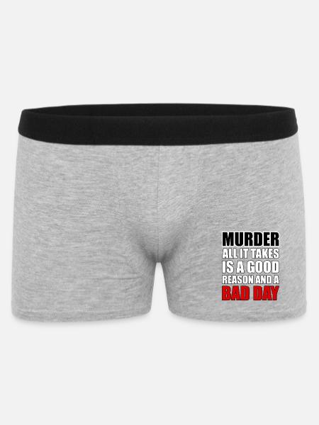 Murder – A Good Reason and a Bad Day - Men's Boxer Shorts - heather grey