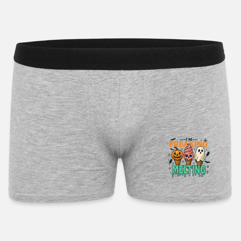 Halloween Eiscreme Grusel Design - Männer Boxer Shorts - Grau meliert