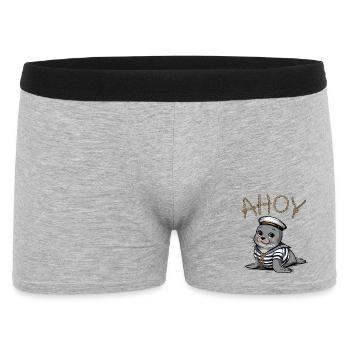 Seal in sailor clothes Ahoy - Men's Boxer Shorts - heather grey - Front