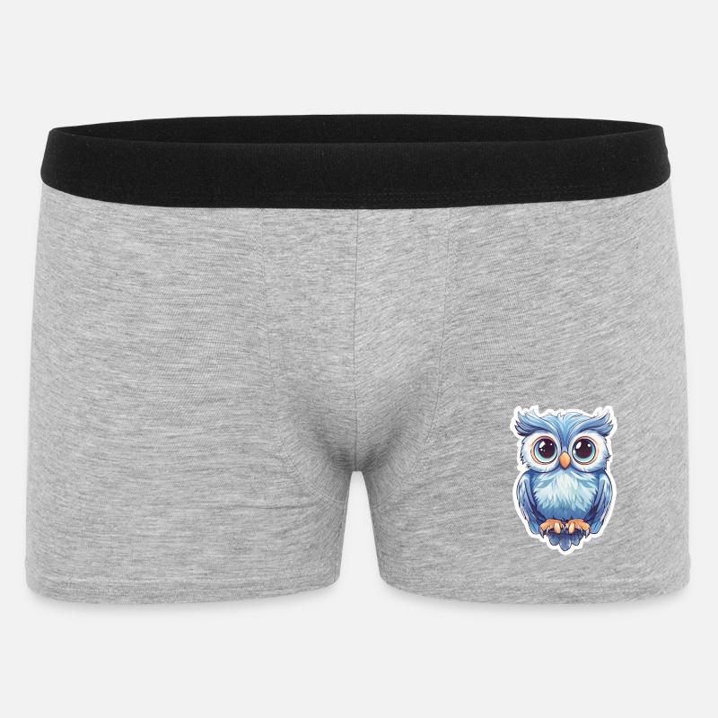 Eule - Männer Boxer Shorts - Grau meliert
