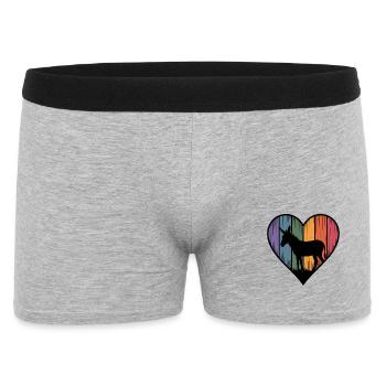 Cœur d'âne coloré - Boxer Homme - gris chiné - Devant