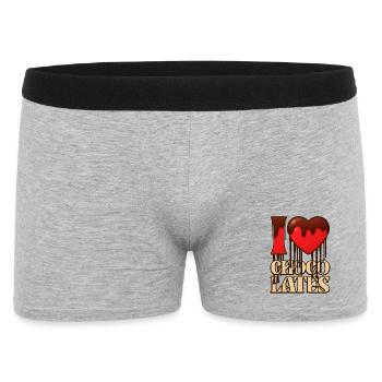 Chocolate Heart Latz Design - Men's Boxer Shorts - heather grey - Front
