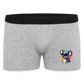 Cool Koala mit Sonnenbrille und Farbexplosion - Männer Boxer Shorts - Grau meliert - Vorne