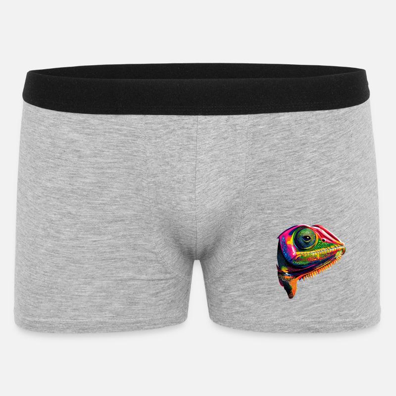 Chameleon Lizard Reptile Chameleon Iguana Lizard - Men's Boxer Shorts - heather grey