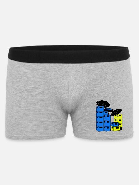 Bierkasten Kunst - Männer Boxer Shorts - Grau meliert