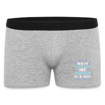 samojede hund spruch - Männer Boxer Shorts - Grau meliert - Vorne