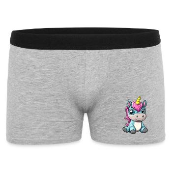 Süßer Baby-Einhorn-Charakter - Männer Boxer Shorts - Grau meliert - Vorne