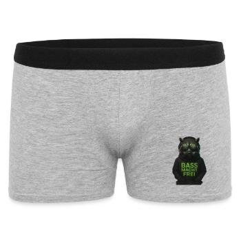Hardcore Techno Design Bass makes you free Rave Motif - Men's Boxer Shorts - heather grey - Front