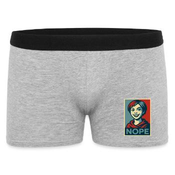 a girl and a  humorous NOPE poster message - Men's Boxer Shorts - heather grey - Front