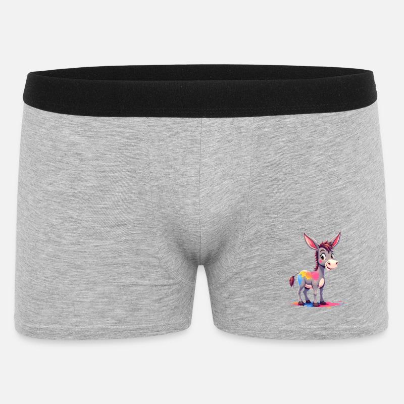 Bunter Farbklecks Esel - Männer Boxer Shorts - Grau meliert