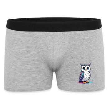 Cute Manga Owl Art for Kids - Men's Boxer Shorts - heather grey - Front