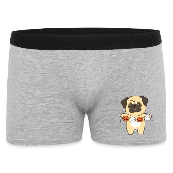 Pug Happy Halloween Dog Costume - Men's Boxer Shorts - heather grey - Front