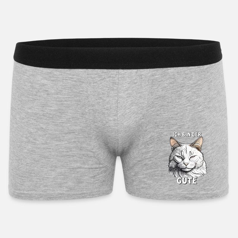 KATZE ICH BIN DER GUTE - Männer Boxer Shorts - Grau meliert