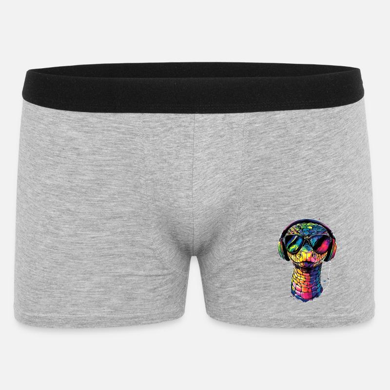 Schlange Python Kobra Klapperschlange Schlangen - Männer Boxer Shorts - Grau meliert