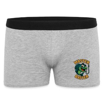 Master Baiter – funny fishing pun - Men's Boxer Shorts - heather grey - Front