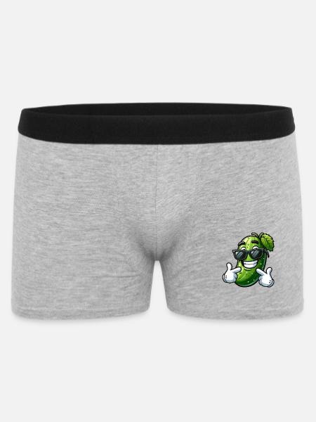 Coole Gurke Cartoon Sonnenbrille Sommer Spaß - Männer Boxer Shorts - Grau meliert