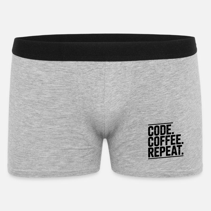 Code Coffee Repeat - Boxer Homme - gris chiné