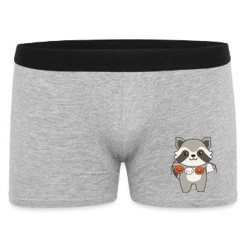 Raccoon Happy Halloween Pumpkin Ghost Costume - Men's Boxer Shorts - heather grey - Front