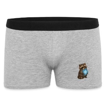 Magischer Waschbär mit Schneeflocke - Männer Boxer Shorts - Grau meliert - Vorne