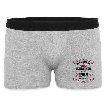 Schreinerin Geburtstag Jahrgang 1985 Schreiner 85 - Männer Boxer Shorts - Grau meliert - Vorne