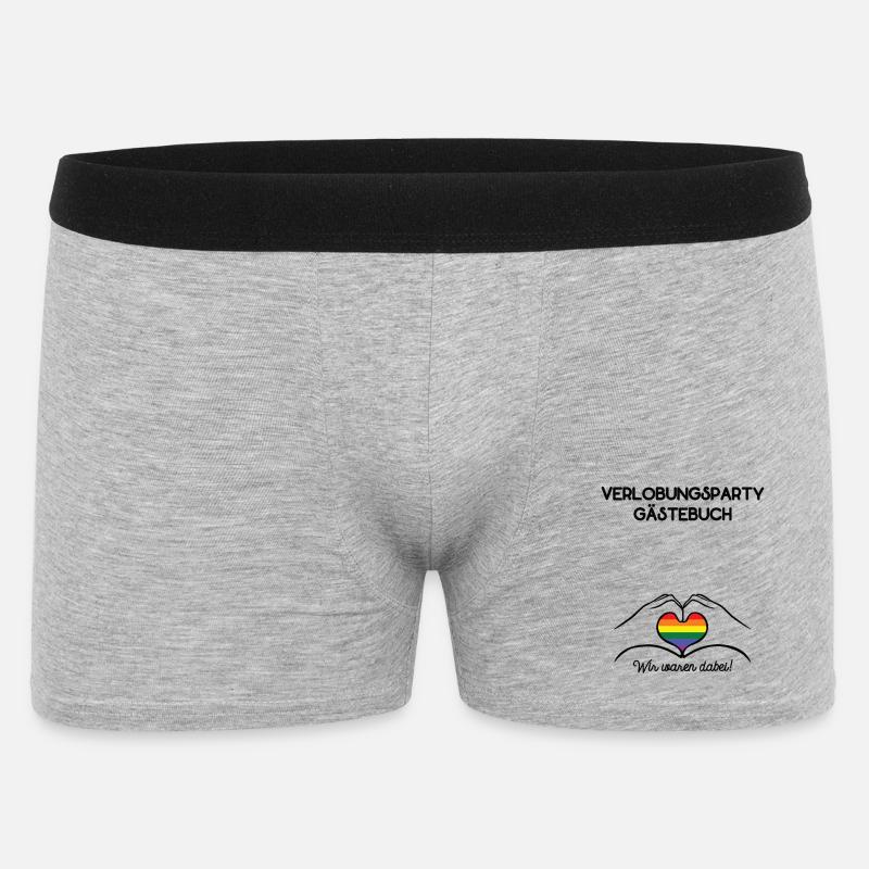 Verlobungsparty Gästebuch Regenbogen Verlobung - Männer Boxer Shorts - Grau meliert