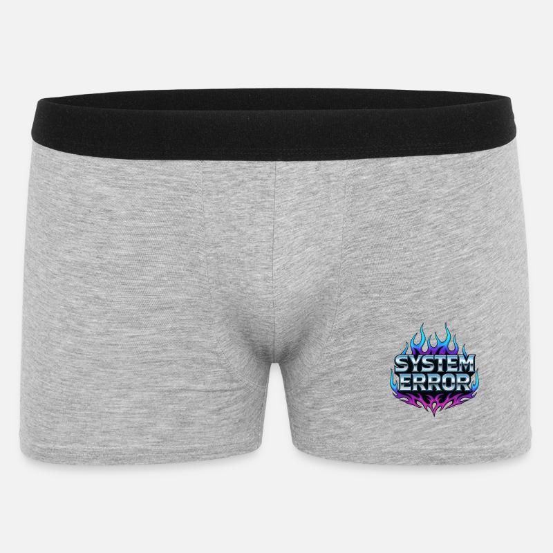 Flame Graphics System Error - Men's Boxer Shorts - heather grey