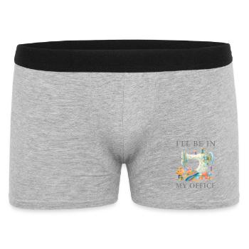 Je serai dans mon bureau pour concevoir une machine à coudre - Boxer Homme - gris chiné - Devant