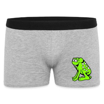 grenouille crapaud rire drôle idiot effronté assis bande dessinée - Boxer Homme - gris chiné - Devant