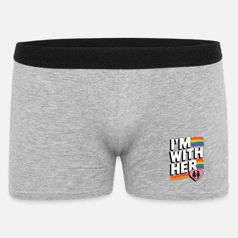 ICH BIN BEI IHR Pride Regenbogen - Männer Boxer Shorts - Grau meliert