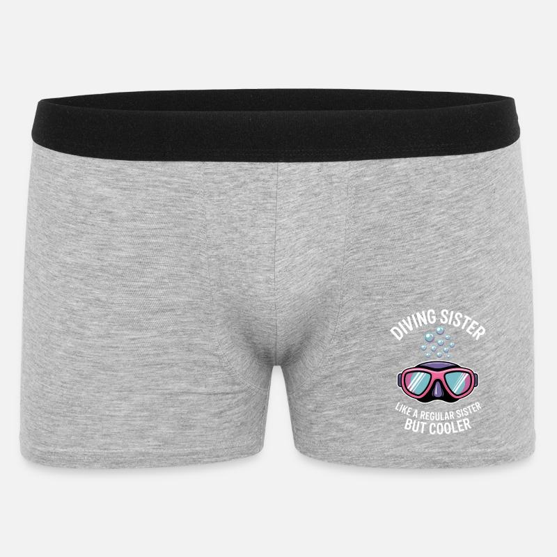 Tauchen Spruch Mädchen Lustiges Tauchen Geschenk - Männer Boxer Shorts - Grau meliert