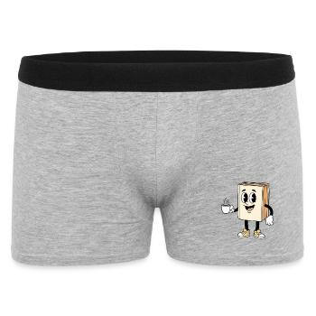 Cartoon Book Coffee Lover Reading - Men's Boxer Shorts - heather grey - Front