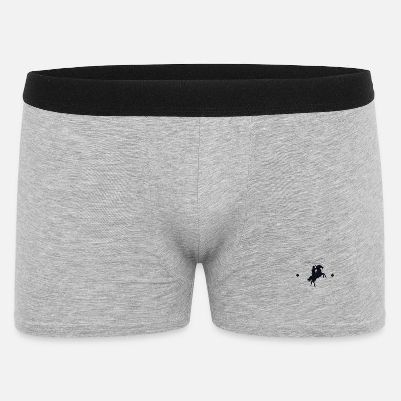 Lasso, Rodeo, Pferd - Männer Boxer Shorts - Grau meliert