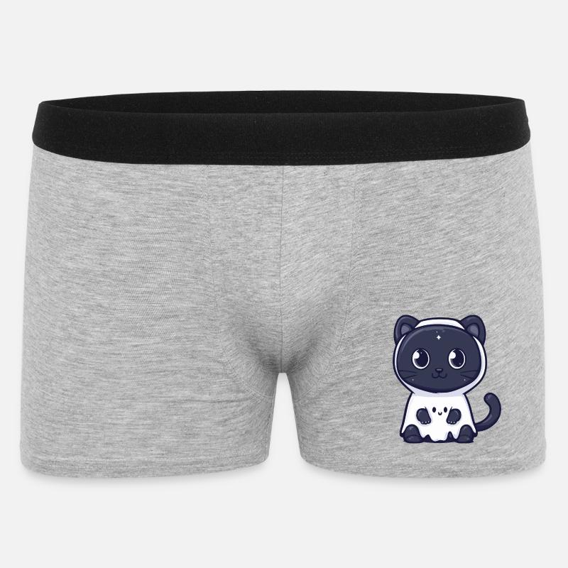Panther Halloween Geist - Männer Boxer Shorts - Grau meliert