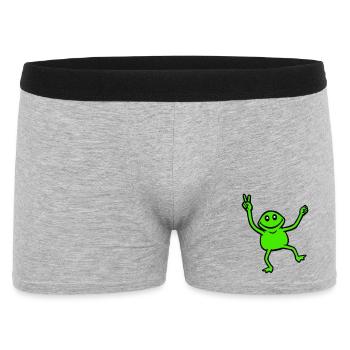 Frosch Peace Handzeichen Symbol Victory Hände süß - Männer Boxer Shorts - Grau meliert - Vorne
