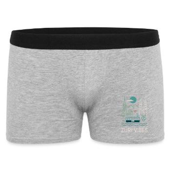 Zürich Vibes Tram Berge See - Männer Boxer Shorts - Grau meliert - Vorne