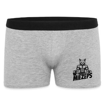 Miezeps - Muskelkater - Katze - Spruch - Männer Boxer Shorts - Grau meliert - Vorne