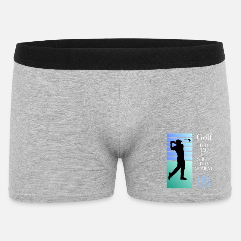Golfsilhouette Stille im Moment - Männer Boxer Shorts - Grau meliert