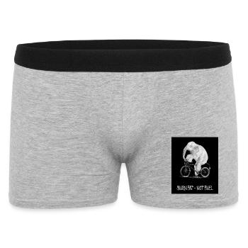 Burn Fat – Not Fuel  Lustiger Fahrrad Elefant - Männer Boxer Shorts - Grau meliert - Vorne