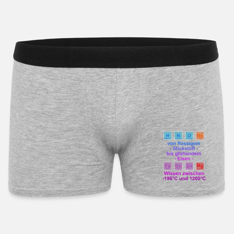 Unispruch "auf Temperatur" Geschenk, Studenten - Männer Boxer Shorts - Grau meliert