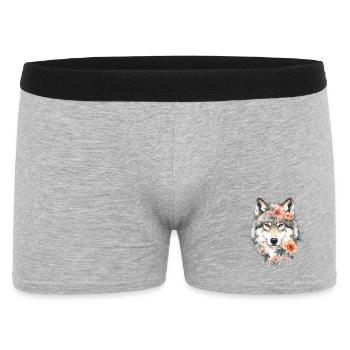 Flower Wolf Portrait - Men's Boxer Shorts - heather grey - Front
