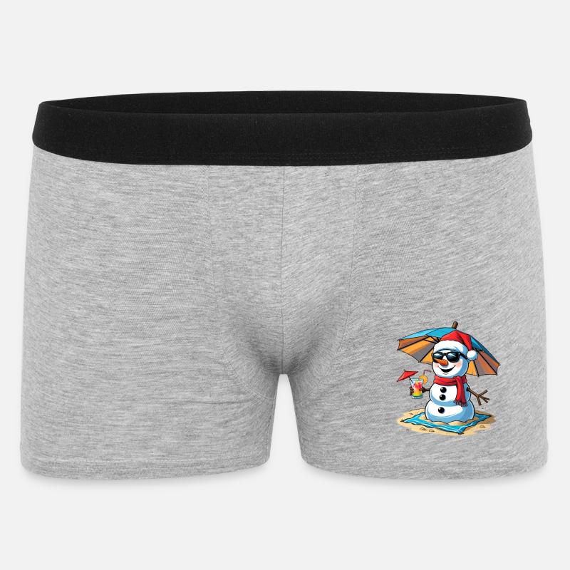 Beach Snowman Remix - Men's Boxer Shorts - heather grey