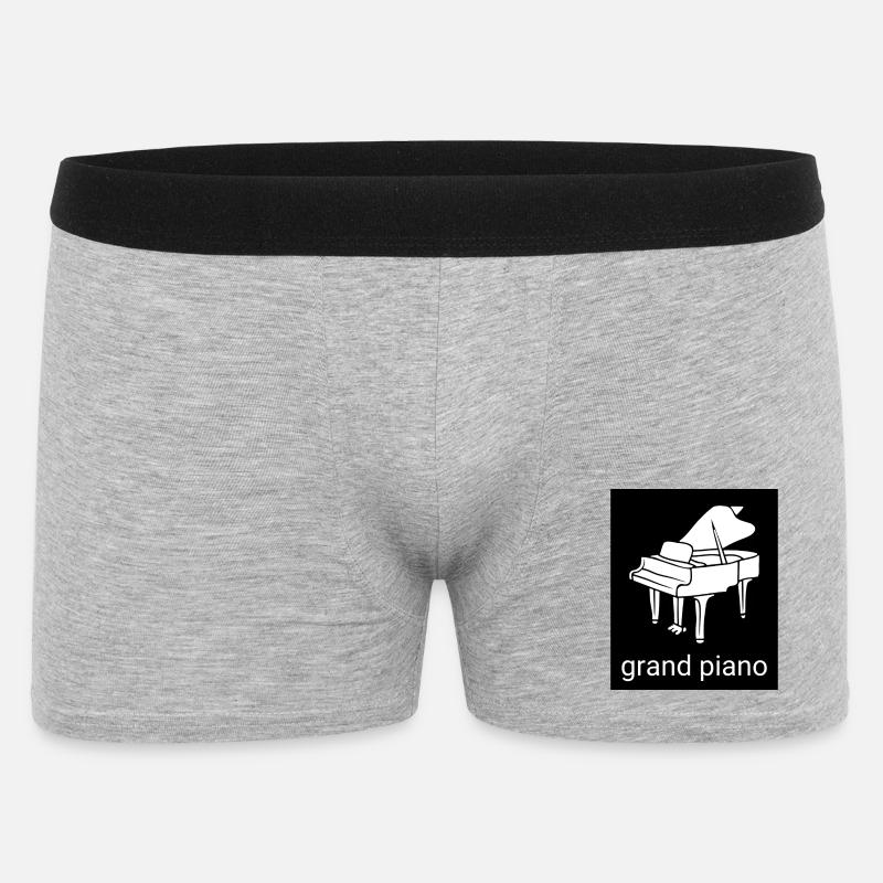 Großes Klavier Silhouette - Männer Boxer Shorts - Grau meliert
