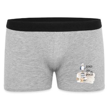 Beach Bird on Stone Stack Watercolors - Men's Boxer Shorts - heather grey - Front