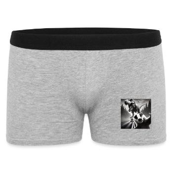 Badger meets Dino on gloomy country road - Men's Boxer Shorts - heather grey - Front