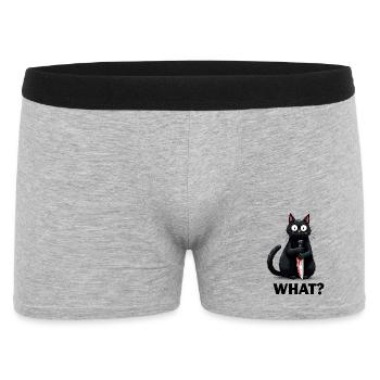 WHAT? Killer-Katze - Männer Boxer Shorts - Grau meliert - Vorne